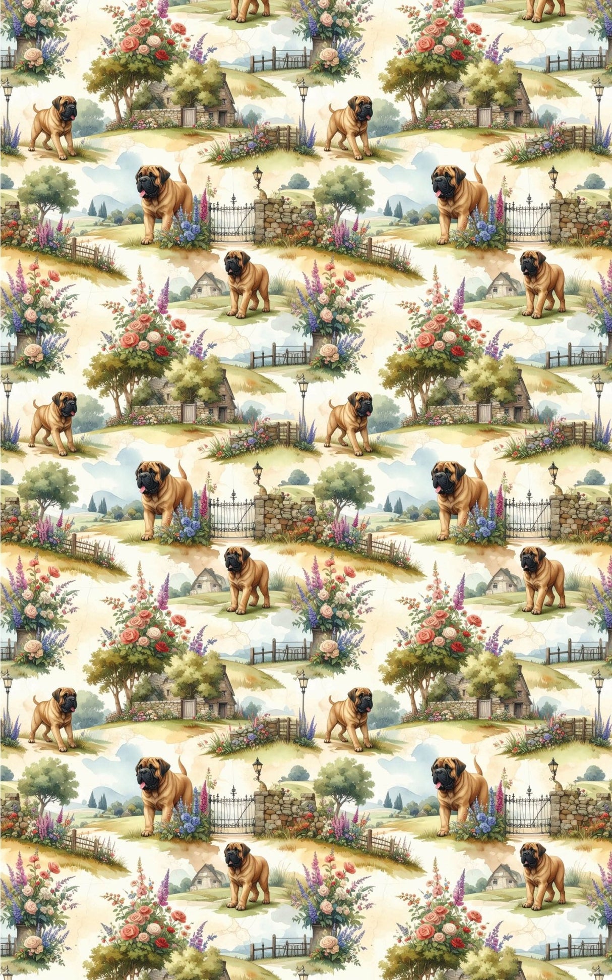 English Countryside Mastiff Wrapping Paper - London Penny Gift Wrap