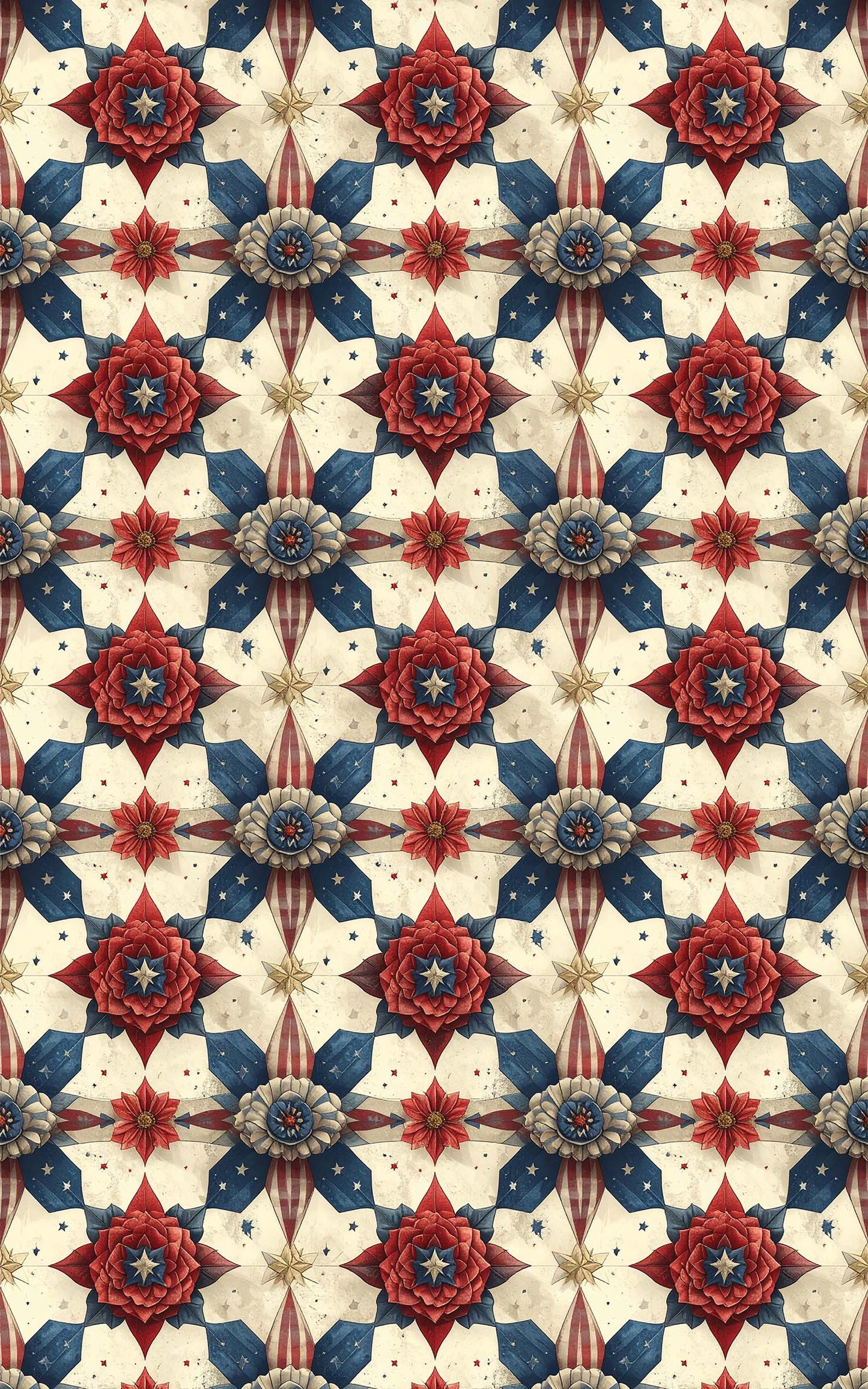 Americana Ribbon Rosettes Wrapping Paper