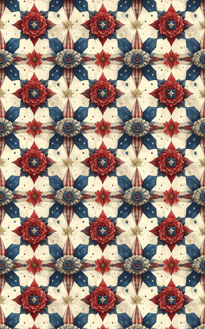 Americana Ribbon Rosettes Wrapping Paper