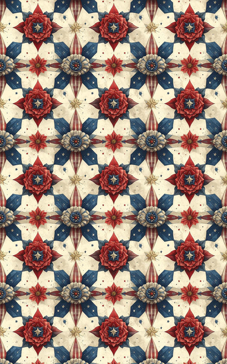 Americana Ribbon Rosettes Wrapping Paper - London Penny Gift Wrap