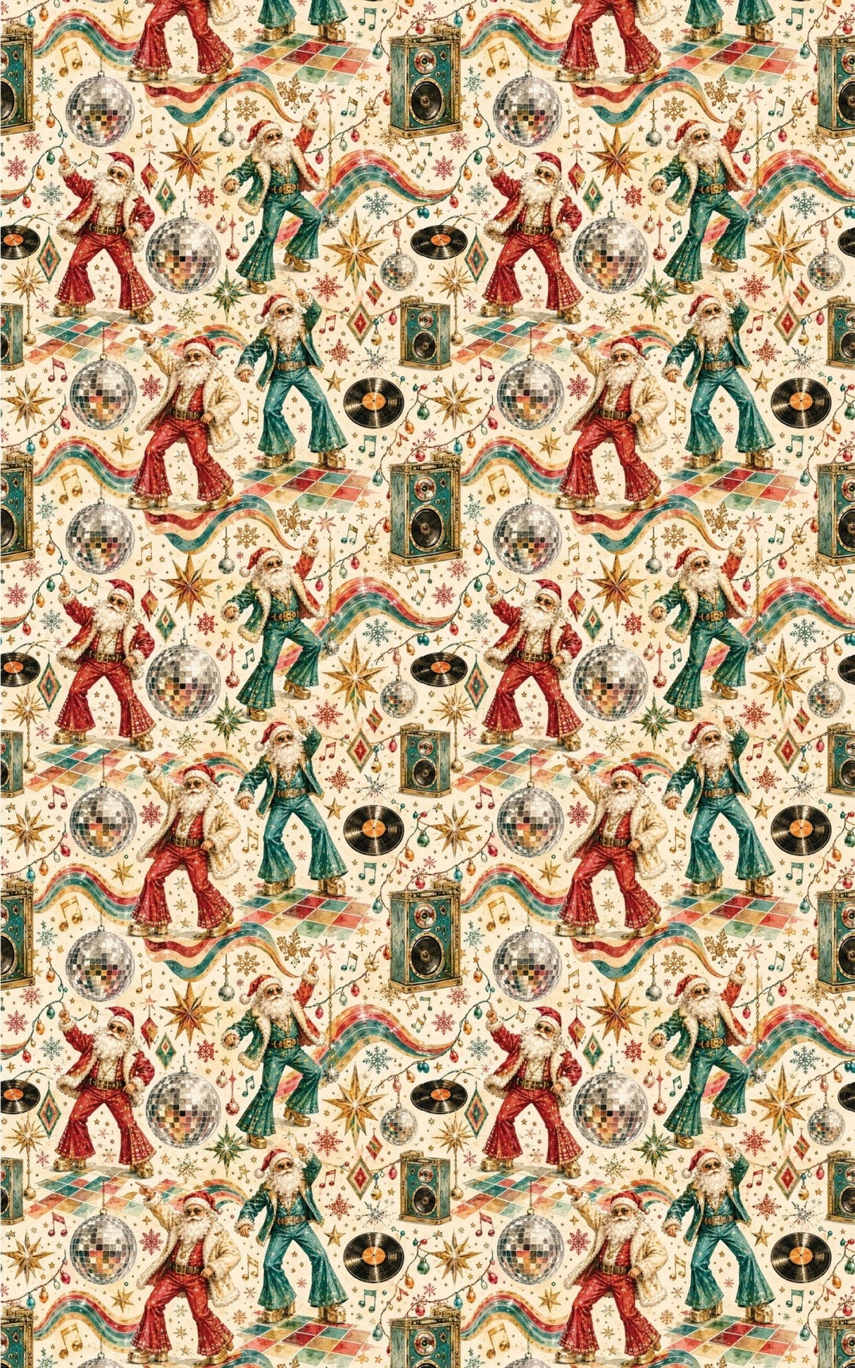LIMITED TIME | Retro Christmas Dance Party Wrapping Paper - London Penny Gift Wrap