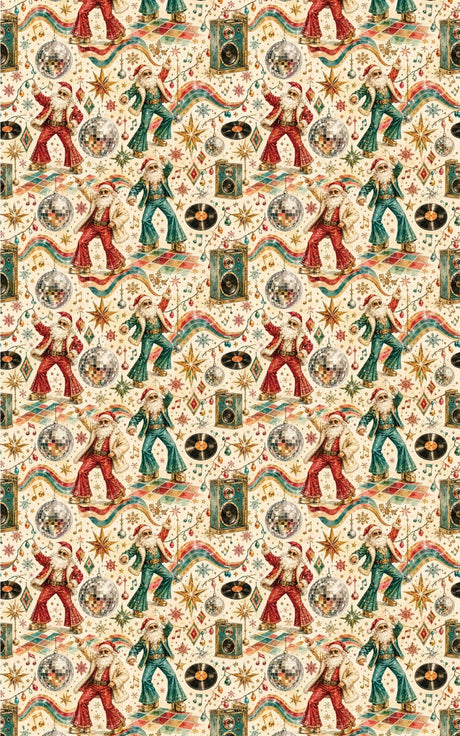 LIMITED TIME | Retro Christmas Dance Party Wrapping Paper - London Penny Gift Wrap