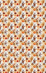 Autumn Harvest Samoyeds Wrapping Paper - London Penny Gift Wrap