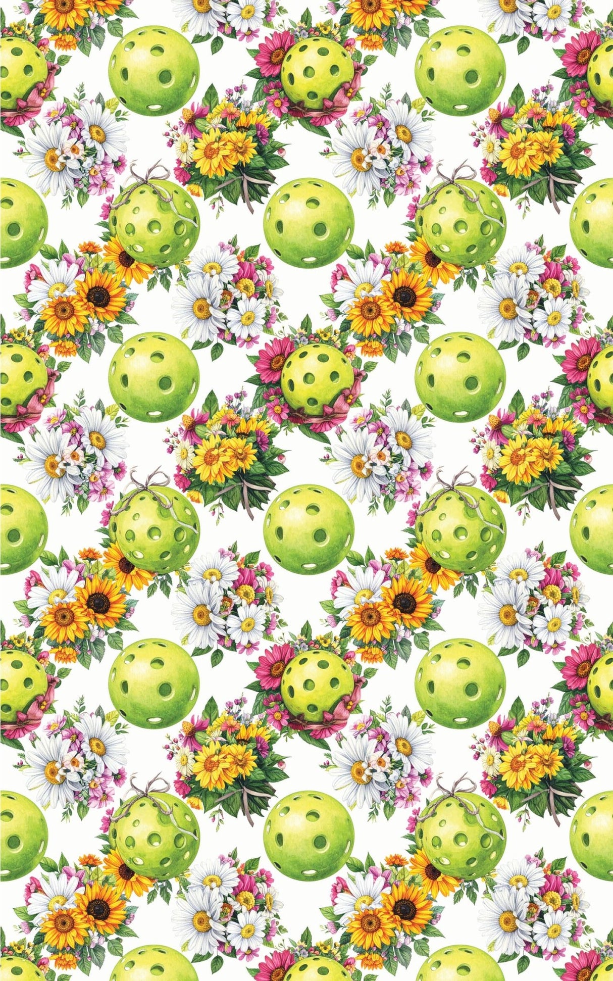Floral Pickleball Bouquet Wrapping Paper - London Penny Gift Wrap