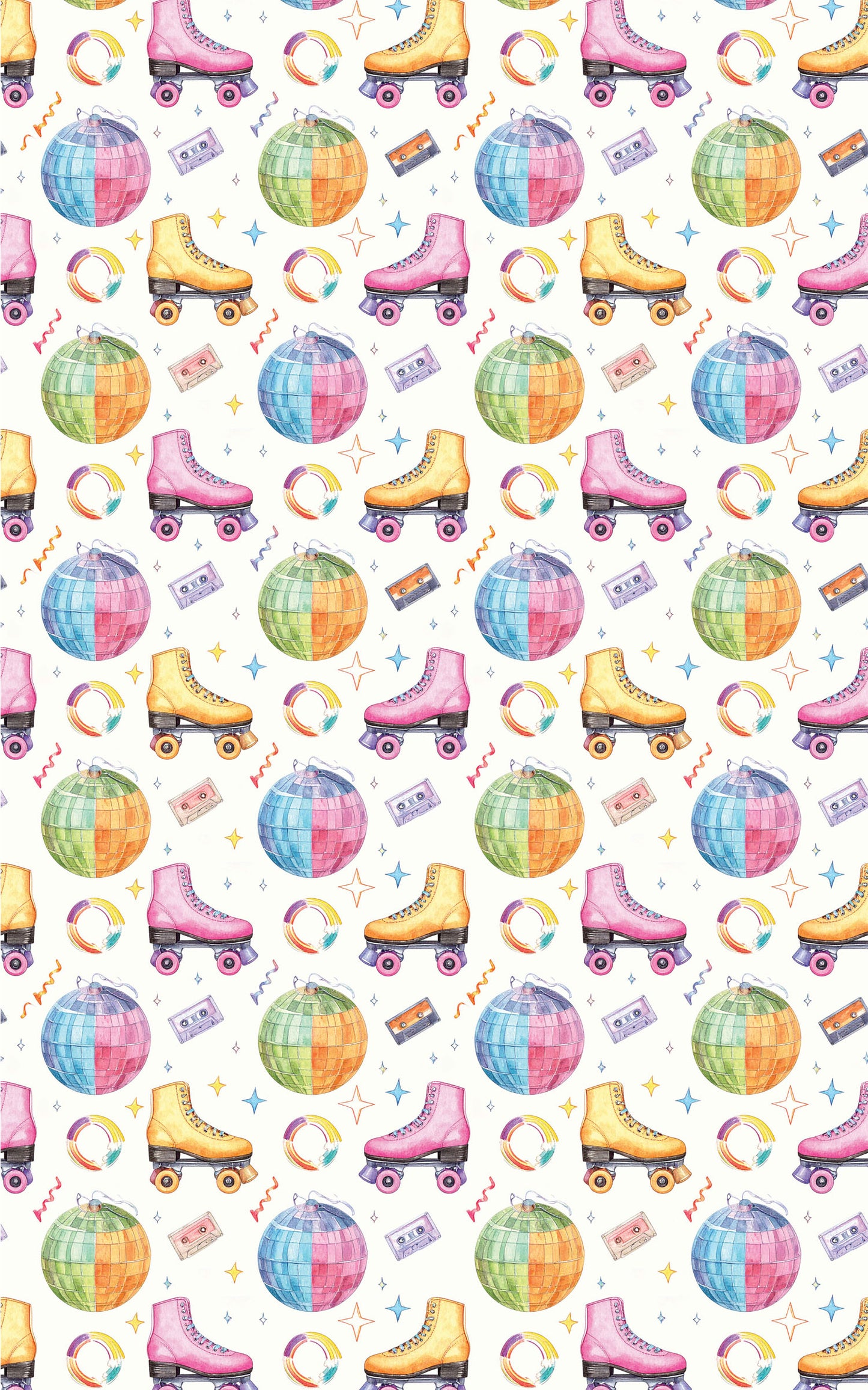 Retro Roller Rink Memories Wrapping Paper