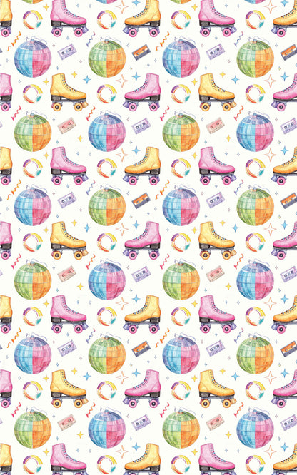Retro Roller Rink Memories Wrapping Paper