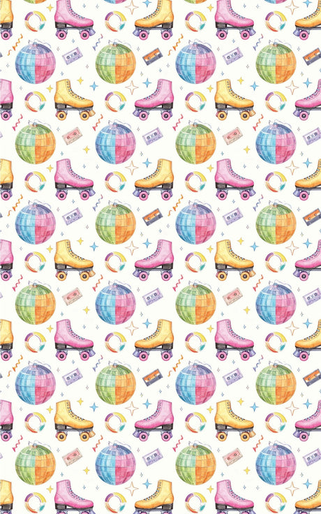 Retro Roller Rink Memories Wrapping Paper - London Penny Gift Wrap