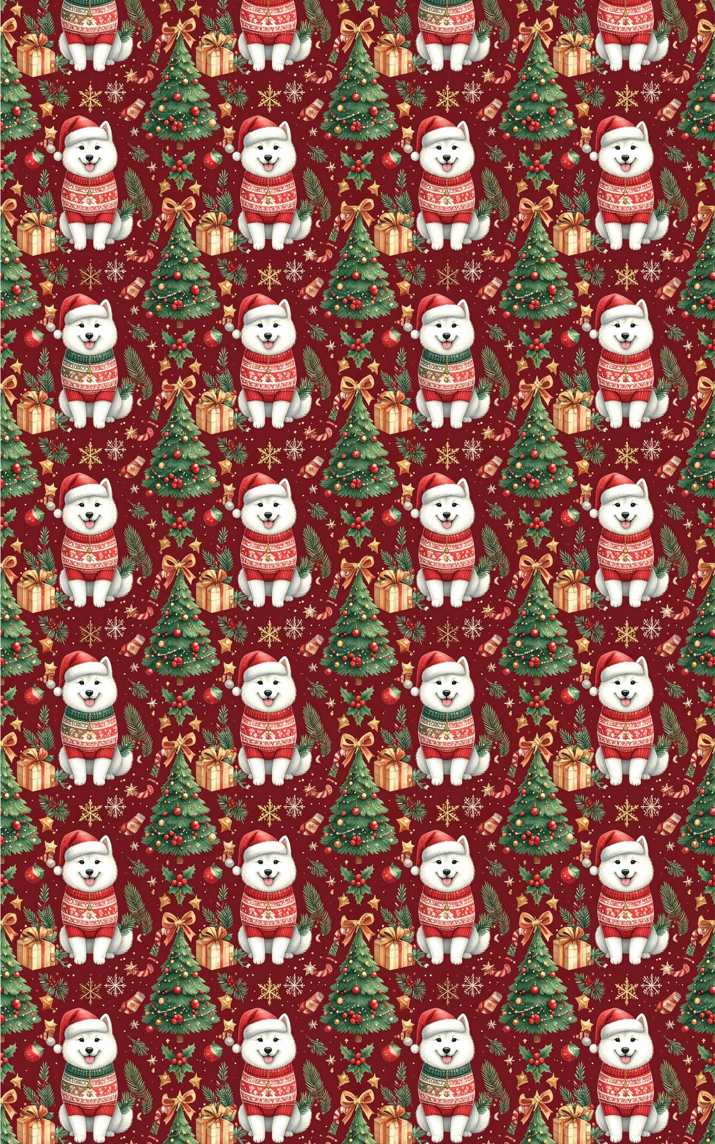 Christmas Samoyed Celebration Wrapping Paper