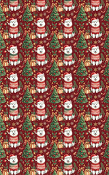 Christmas Samoyed Celebration Wrapping Paper - London Penny Gift Wrap
