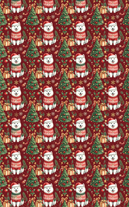 Christmas Samoyed Celebration Wrapping Paper