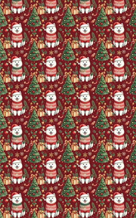 Christmas Samoyed Celebration Wrapping Paper - London Penny Gift Wrap