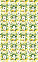 Samoyed Lemon Orchard Wrapping Paper - London Penny Gift Wrap