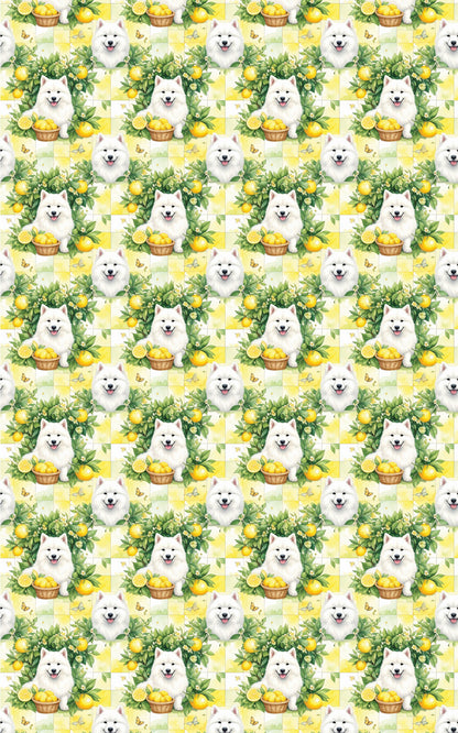 Samoyed Lemon Orchard Wrapping Paper