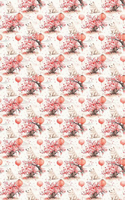 Samoyed Cherry Blossom Festival Wrapping Paper