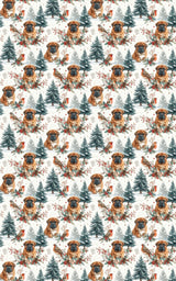 Woodland Christmas Friends (English Mastiff) Wrapping Paper - London Penny Gift Wrap