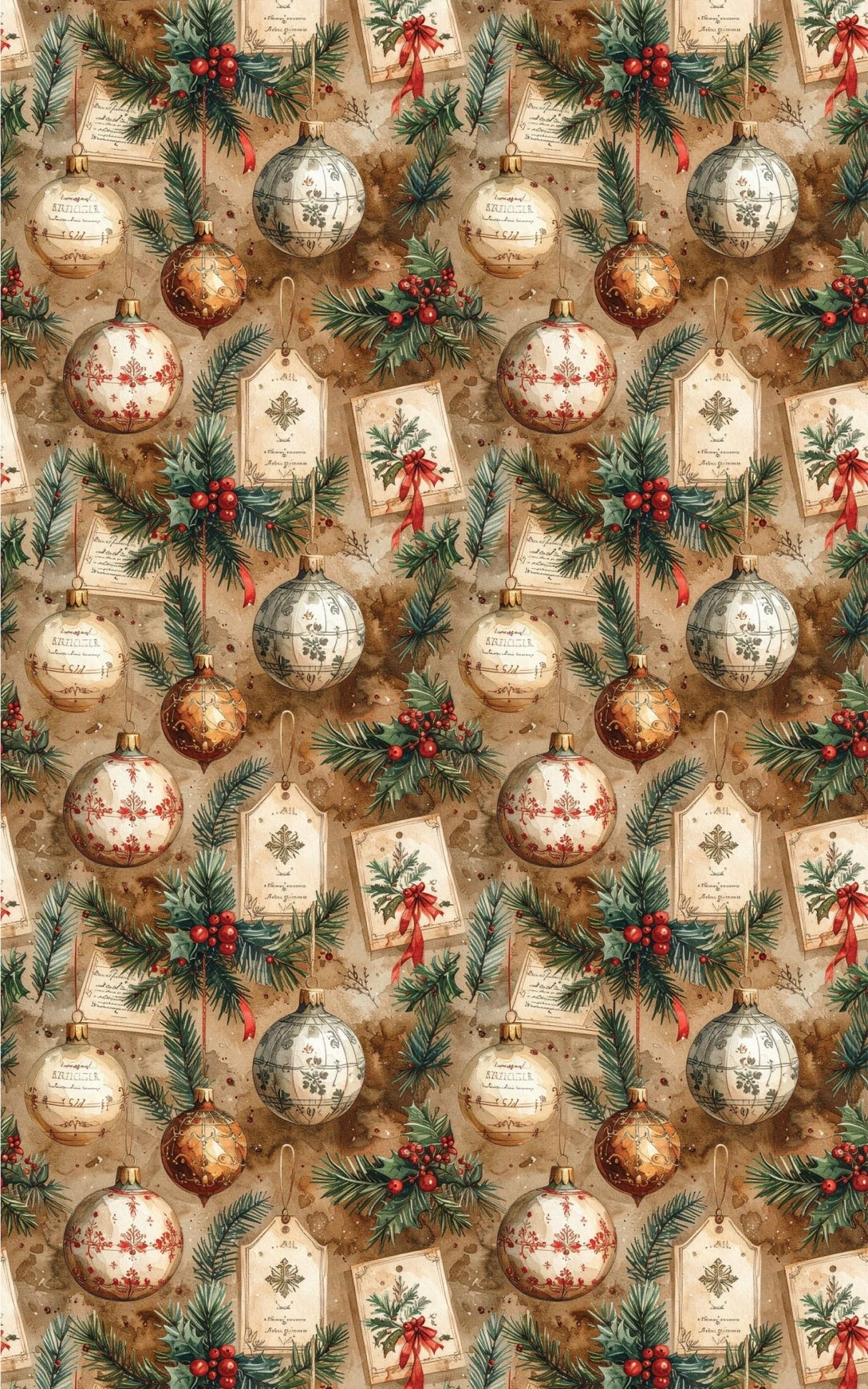 LIMITED TIME | Vintage Ornament Registry Wrapping Paper - London Penny Gift Wrap