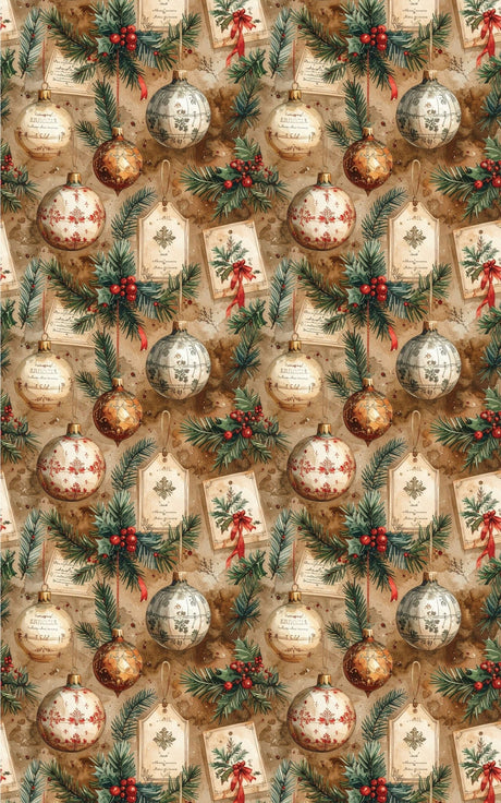 LIMITED TIME | Vintage Ornament Registry Wrapping Paper - London Penny Gift Wrap