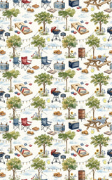 Backyard BBQ Gathering Wrapping Paper - London Penny Gift Wrap