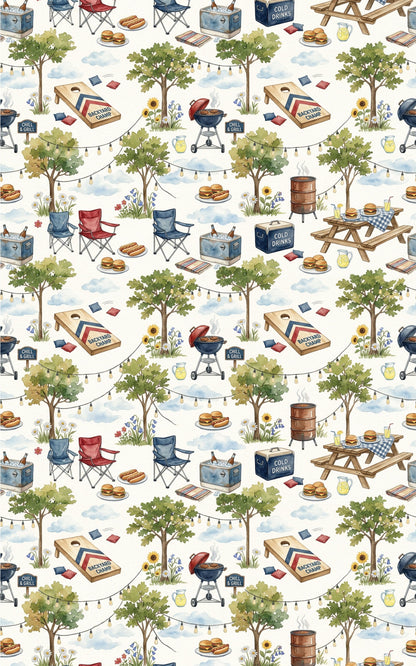 Backyard BBQ Gathering Wrapping Paper