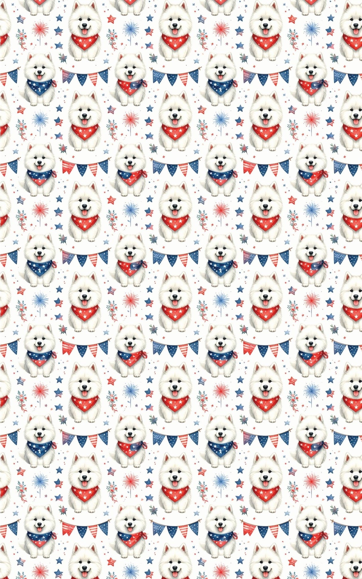 Patriotic Samoyeds Wrapping Paper - London Penny Gift Wrap