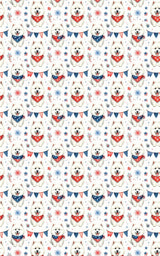 Patriotic Samoyeds Wrapping Paper - London Penny Gift Wrap