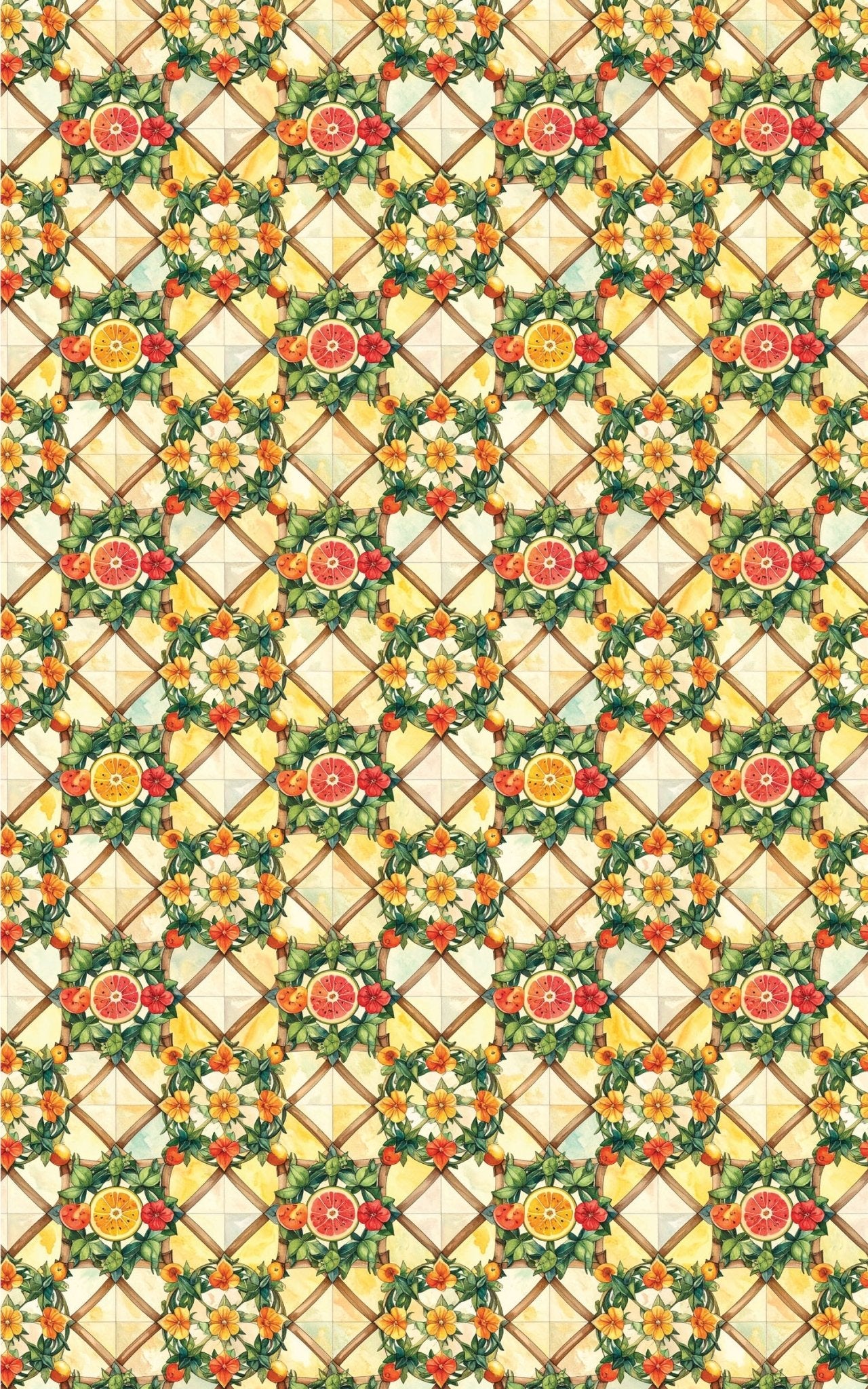 Summer Fruit Trellis Wrapping Paper - London Penny Gift Wrap