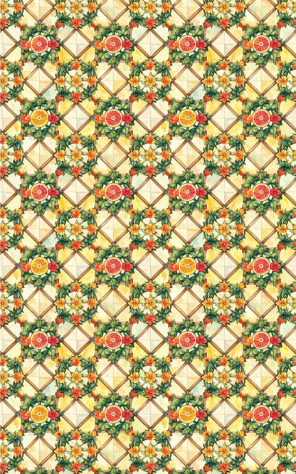 Summer Fruit Trellis Wrapping Paper - London Penny Gift Wrap
