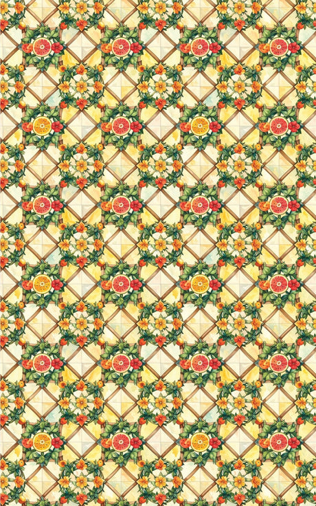 Summer Fruit Trellis Wrapping Paper - London Penny Gift Wrap