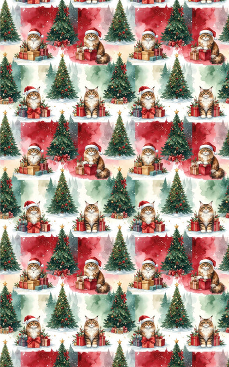 Christmas Maine Coon Celebration Wrapping Paper - London Penny Gift Wrap