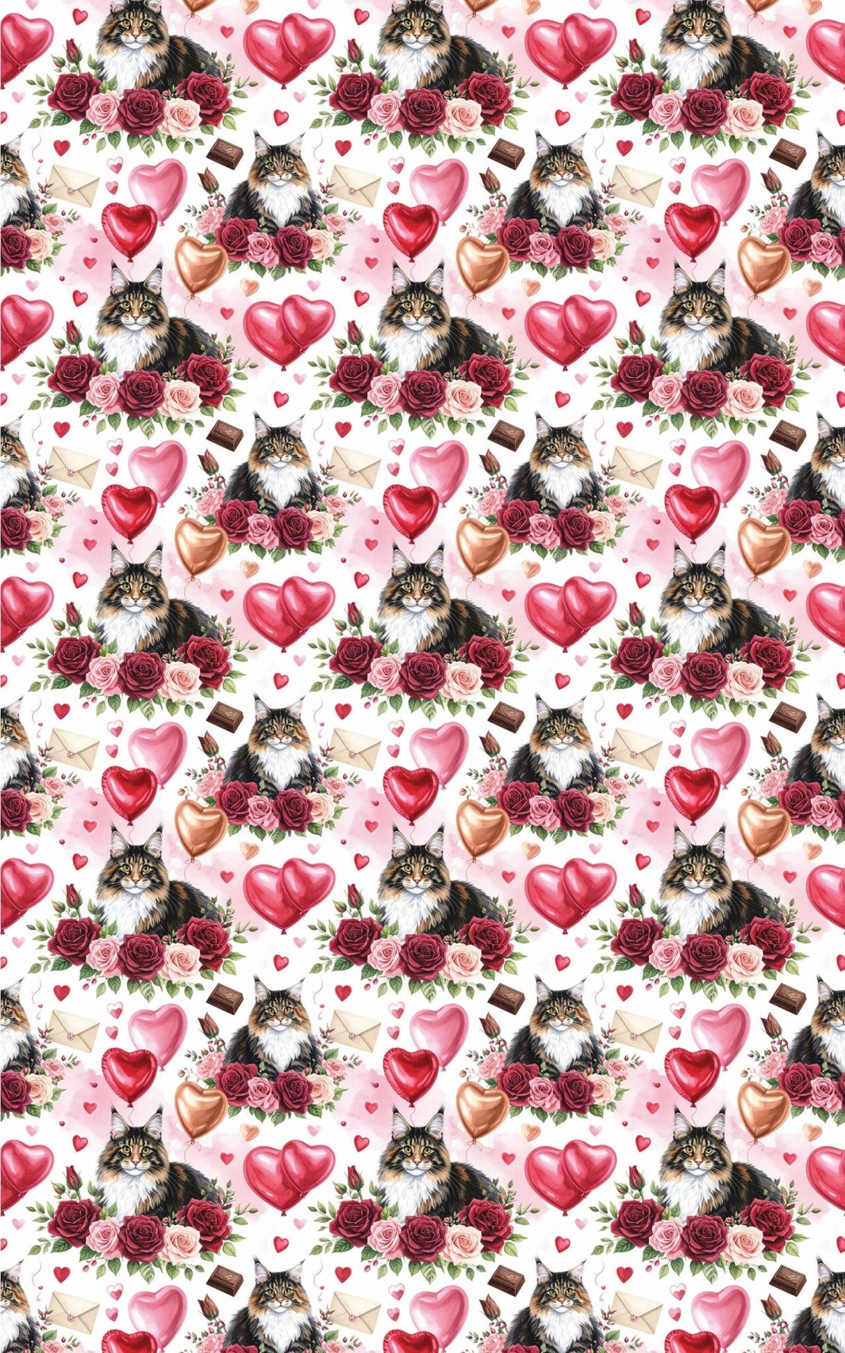 Valentine's Romance (Maine Coon) Wrapping Paper - London Penny Gift Wrap