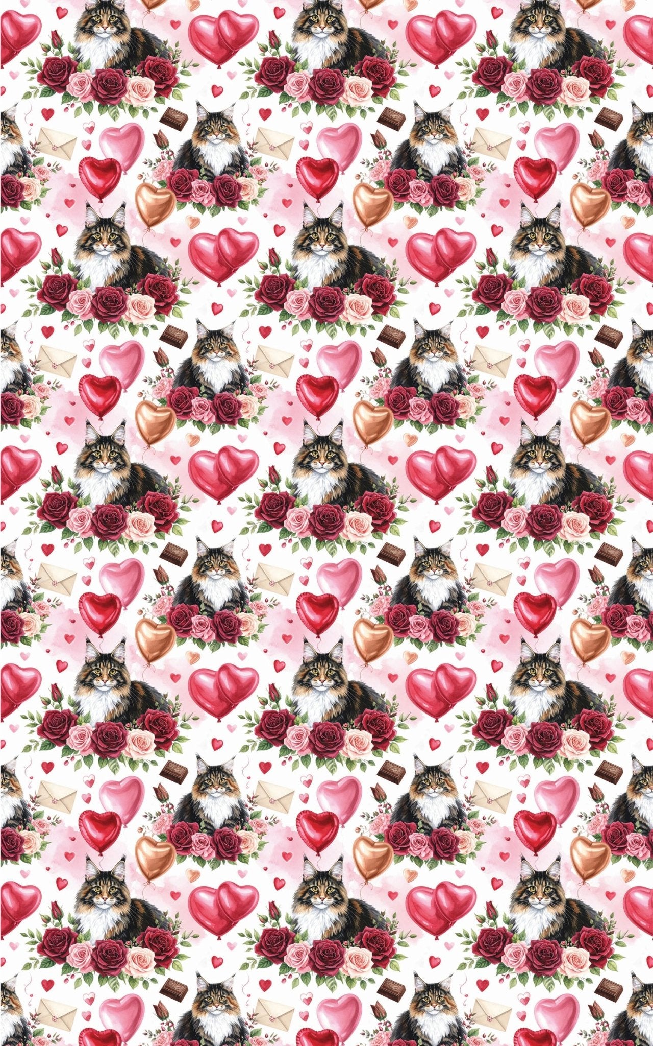 Valentine's Romance (Maine Coon) Wrapping Paper - London Penny Gift Wrap