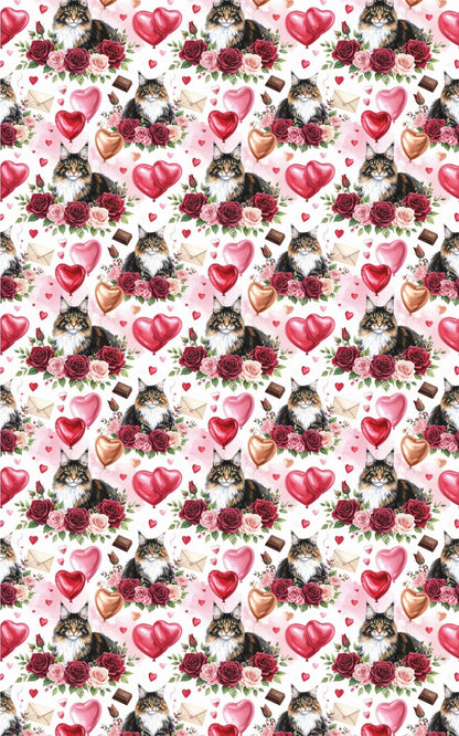 Valentine's Romance (Maine Coon) Wrapping Paper - London Penny Gift Wrap