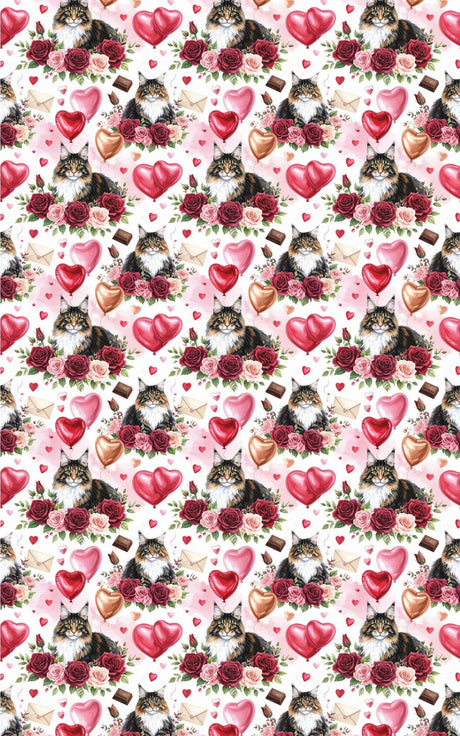 Valentine's Romance (Maine Coon) Wrapping Paper - London Penny Gift Wrap
