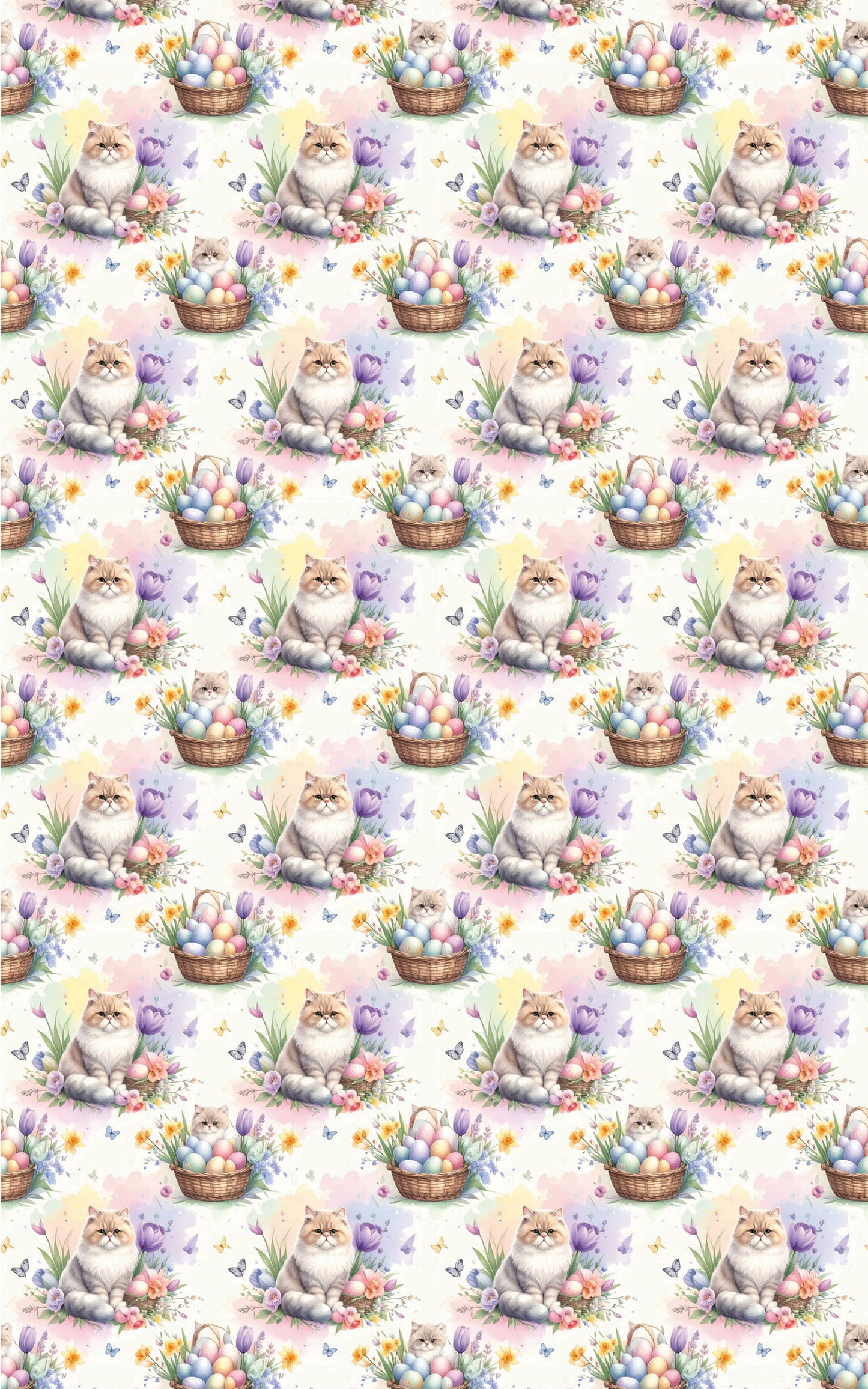 Easter Garden Cats (Exotic Shorthair) Wrapping Paper