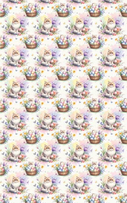 Easter Garden Cats (Exotic Shorthair) Wrapping Paper