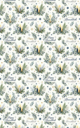 LIMITED TIME | Hanukkah Herbarium Glossy Wrapping Paper - London Penny Gift Wrap