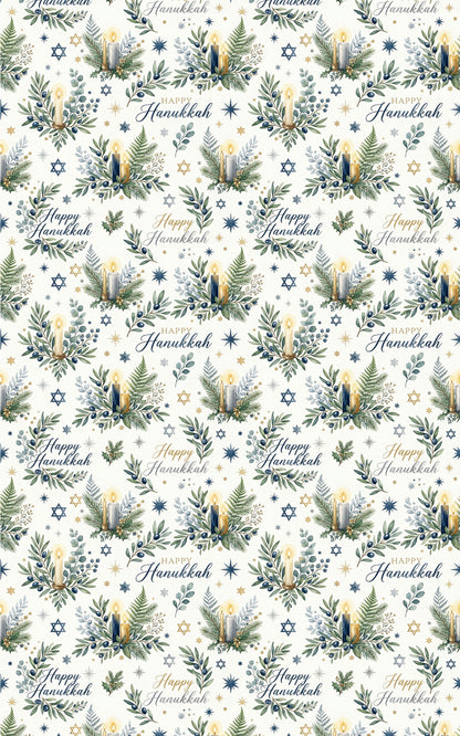 LIMITED TIME | Hanukkah Herbarium Glossy Wrapping Paper