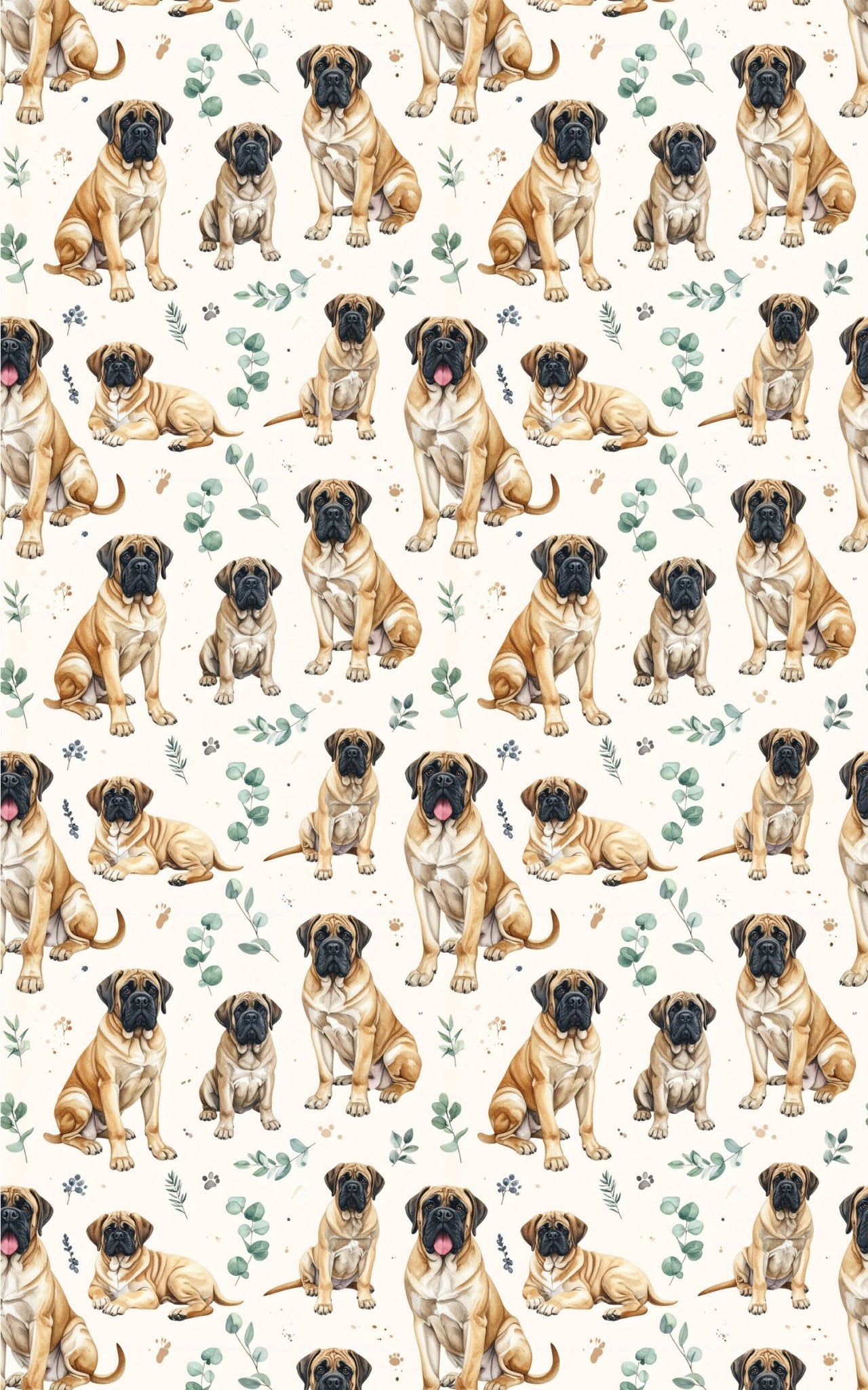 Gentle Giant Portraits (English Mastiff) Glossy Wrapping Paper