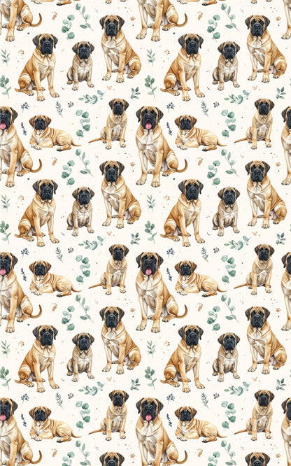Gentle Giant Portraits (English Mastiff) Glossy Wrapping Paper