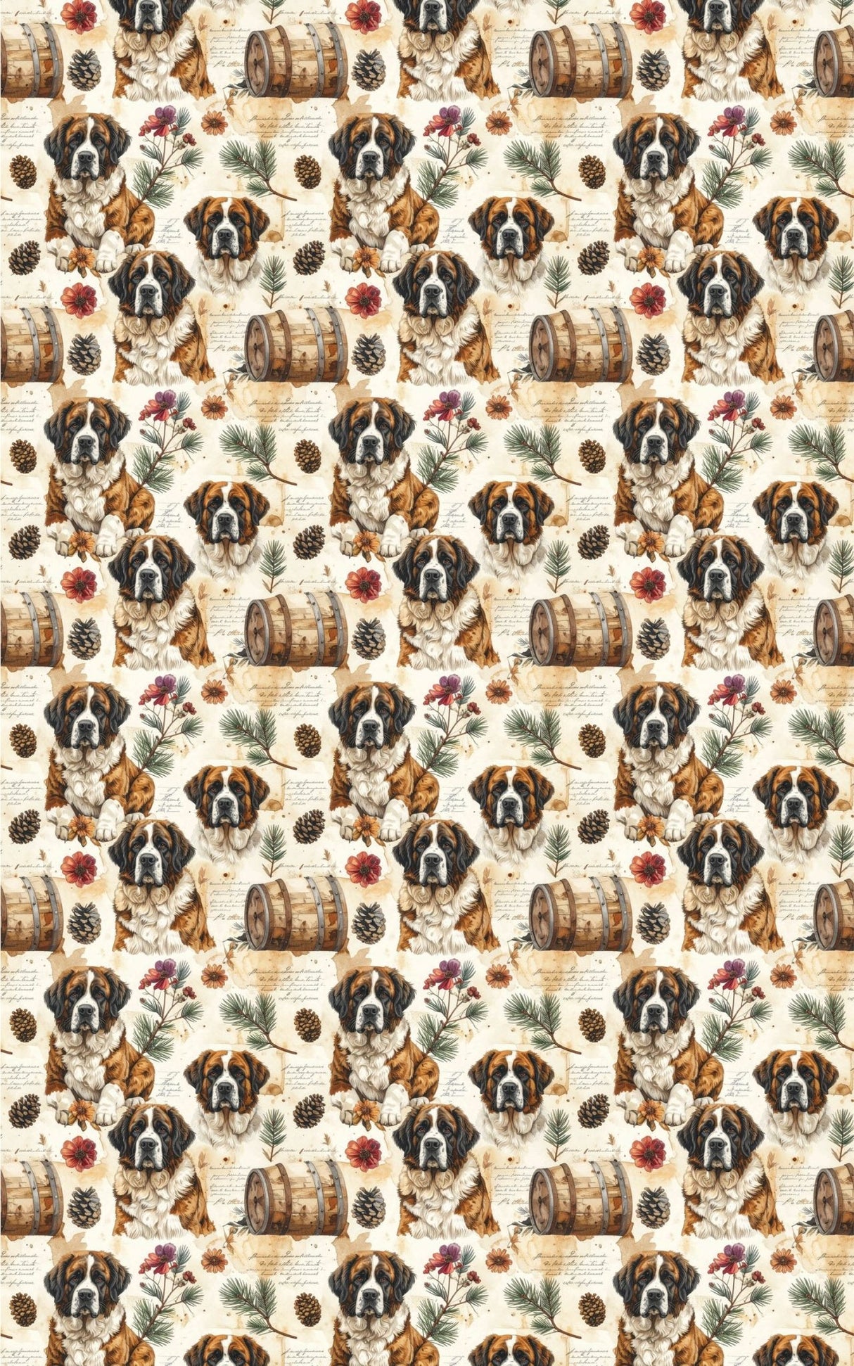 Vintage Alpine Archives (St. Bernard) Wrapping Paper - London Penny Gift Wrap