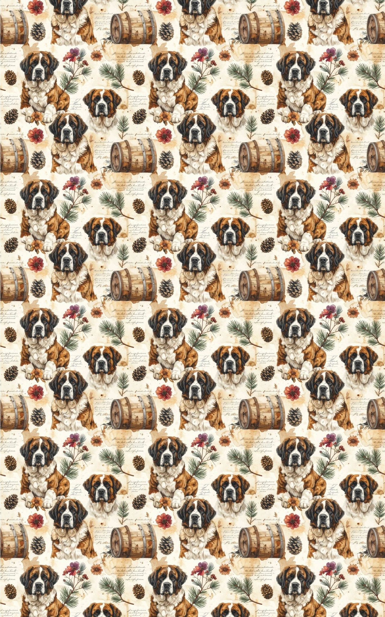Vintage Alpine Archives (St. Bernard) Wrapping Paper