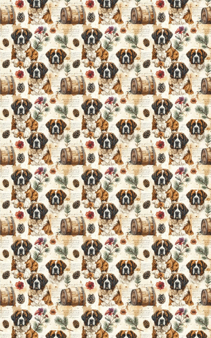 Vintage Alpine Archives (St. Bernard) Wrapping Paper