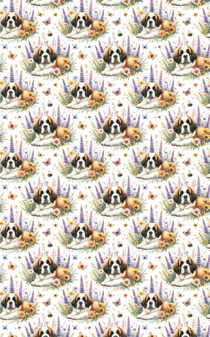 Wildflower Meadow (St. Bernard) Wrapping Paper