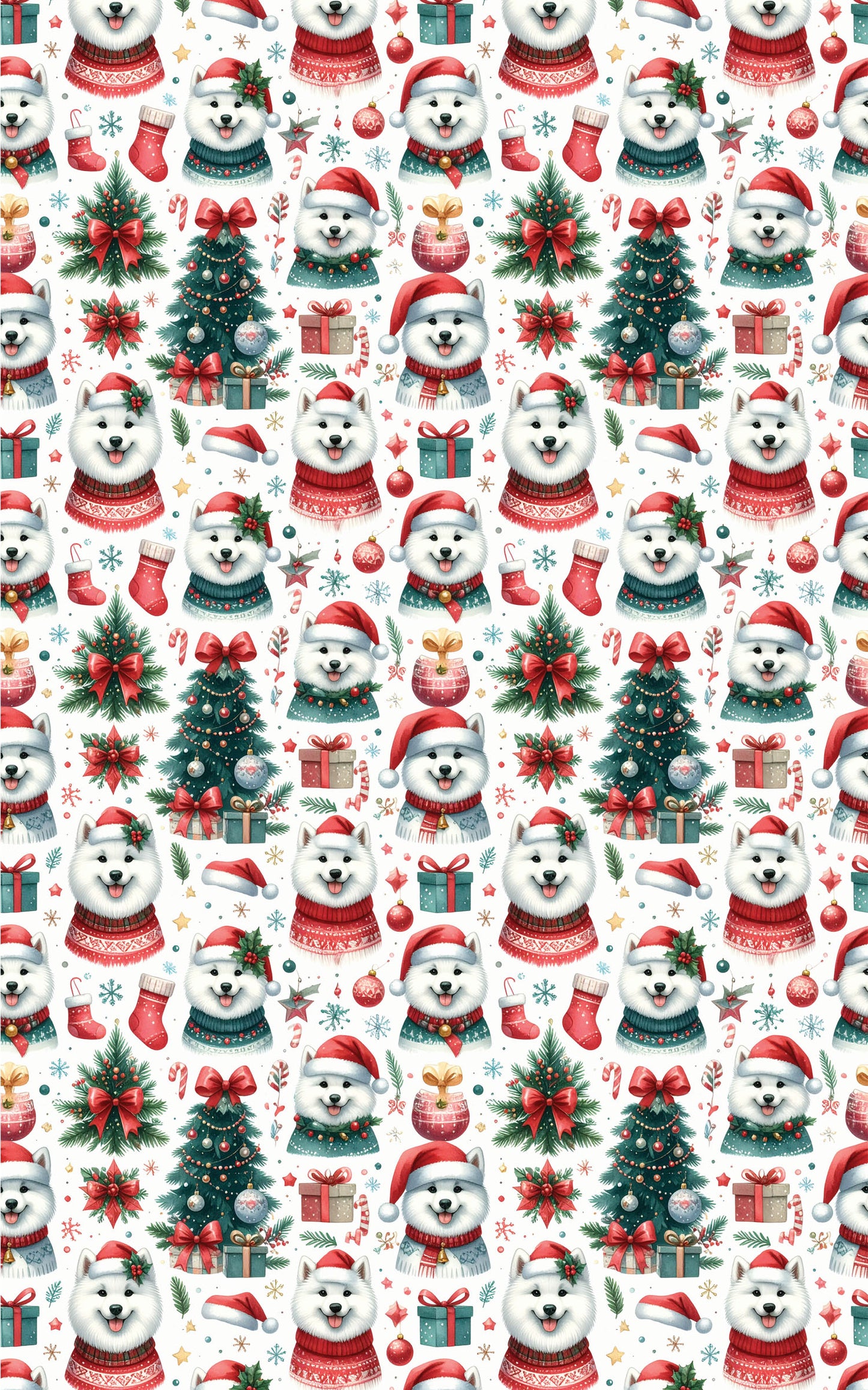 Samoyed Holiday Glossy Wrapping Paper