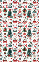 Samoyed Holiday Glossy Wrapping Paper - London Penny Gift Wrap