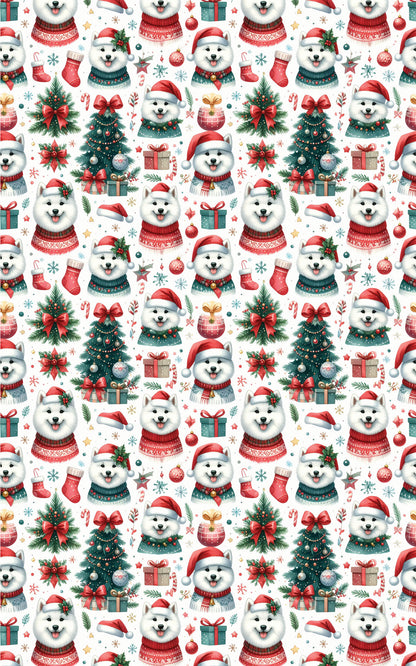 Samoyed Holiday Glossy Wrapping Paper