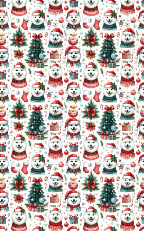 Samoyed Holiday Glossy Wrapping Paper - London Penny Gift Wrap
