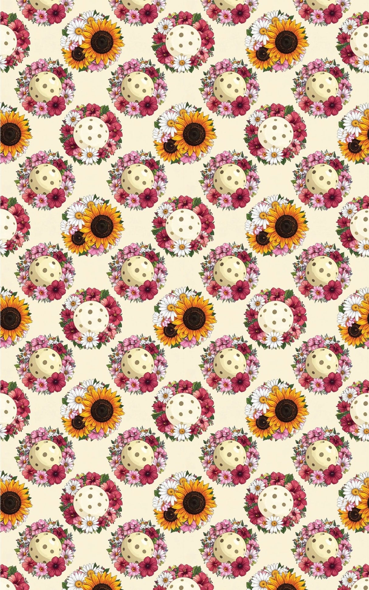 Blooming Pickleball Wreaths Wrapping Paper - London Penny Gift Wrap
