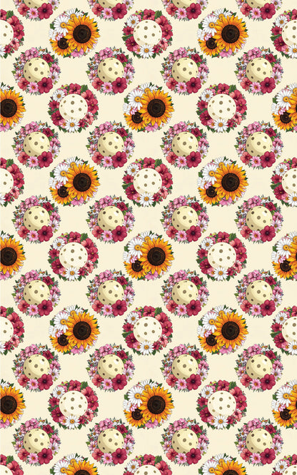 Blooming Pickleball Wreaths Wrapping Paper
