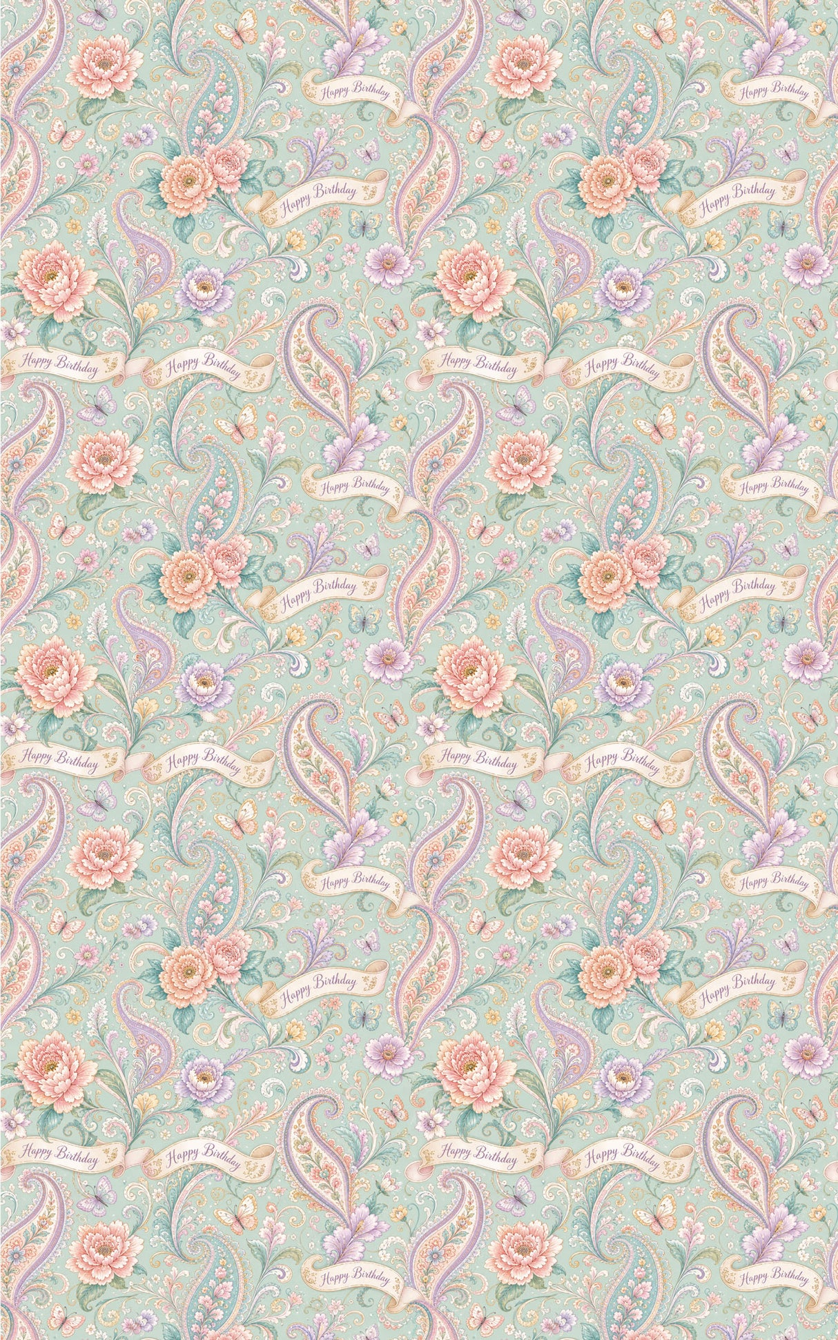 Dream Birthday Paisley Wrapping Paper